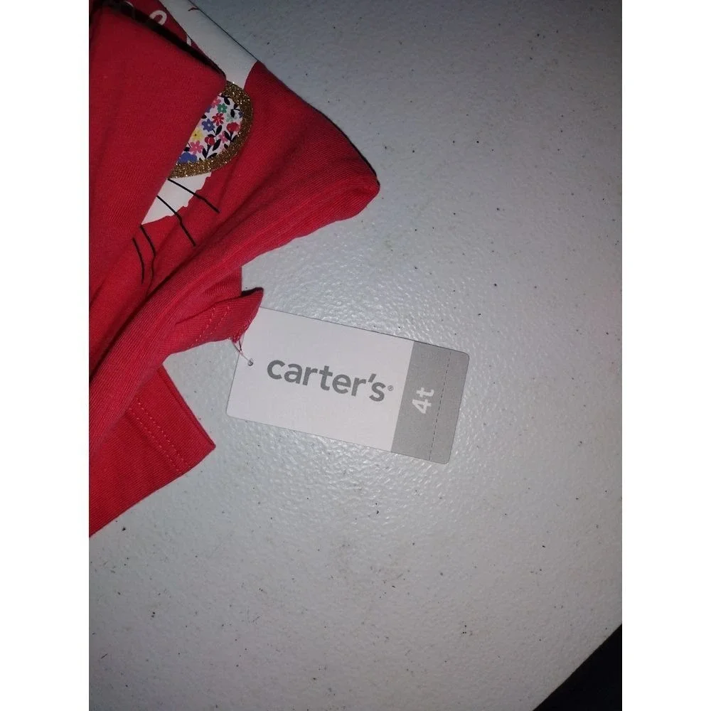 Carters Red Bunny Heart Sunglasses Love You T‎ Shirt Pants Set 4t